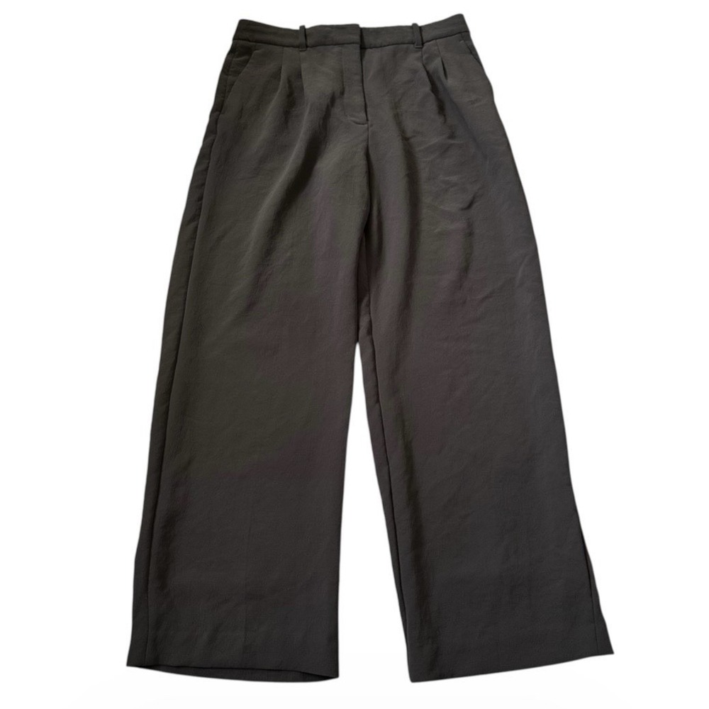 Aritzia Wilfred The Effortless Pant Sz 12 Wide Leg High Rise Trouser Gray | 24-3